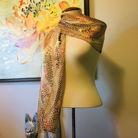 Korean Silk Feel Polka Dot Scarf - Picture 4 of 14